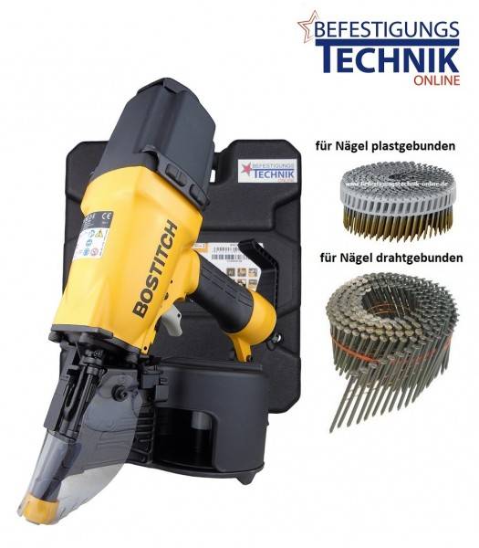 Bostitch N75C-2-E Druckluft Coilnagler 38-75mm für 16° Coilnägel DeWalt DPN75C-XJ Draht + Plast geb.