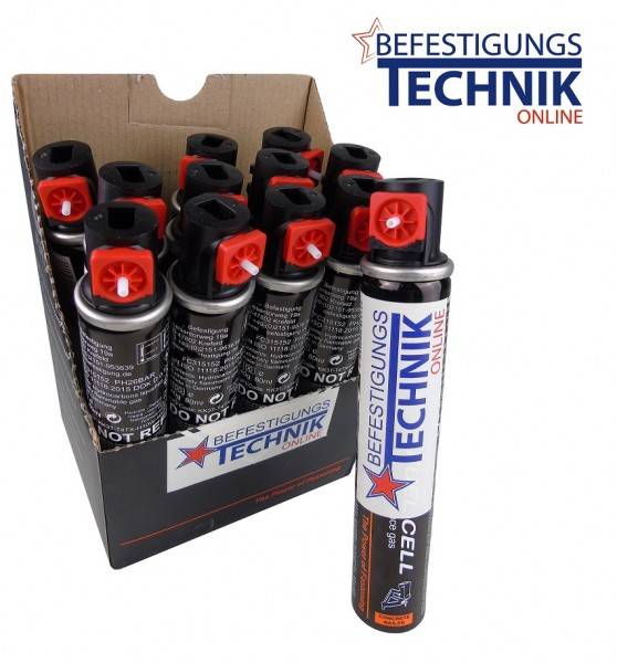 12x Gaskartusche Fuel Cell Gas rot für Paslode BeA Tjep Makita Hitachi Senco KMR 165mm 80ml HP