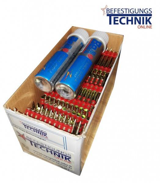 Stahl-und Betonnägel 3,0x19mm HC6 + 2x Gas für Spit Pulsa 700 P E Betonnagler HB33
