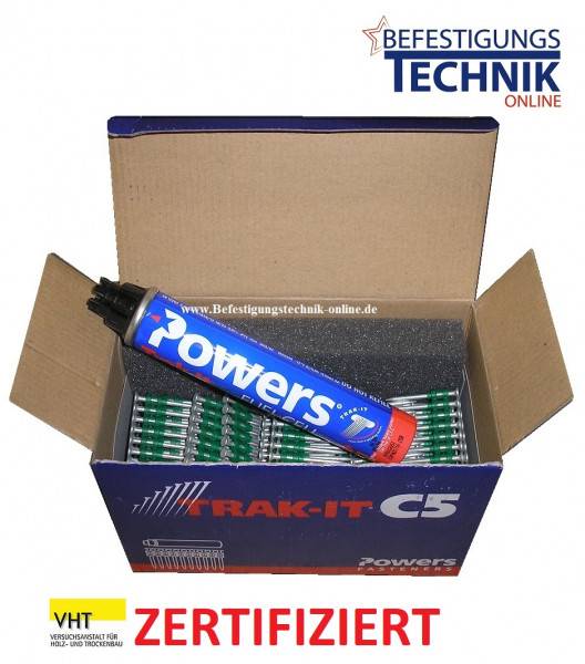 Betonnägel 3,7x40mm HD für gleitender Deckenanschluss Powers C5 Würth Diga CS-2 VHT zertifiziert
