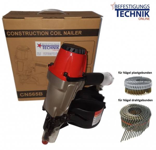 Druckluft Coilnagler Neu CN565X CN565B 32-65mm für Coilnägel 16° Draht + Plast geb.