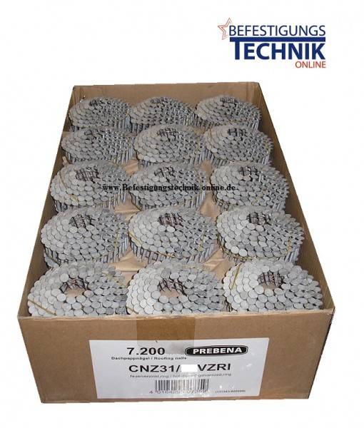 Prebena Dachpappnägel 3,1x19mm Ring feuerverzinkt für Dachpappnagler 4X-CNZ45 Makita AN454 Bostitch