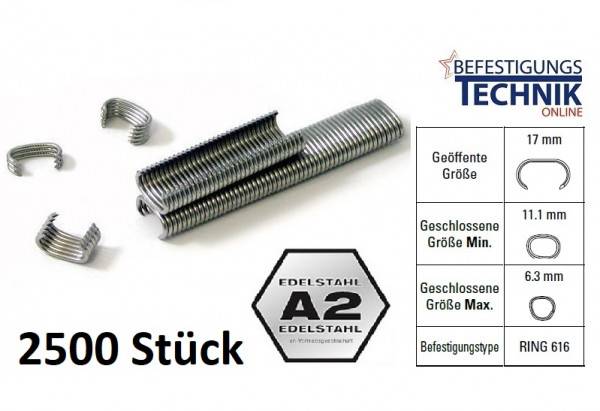 Zaun Ring Klammern rostfrei C-Ringe für Zange Regur OK20 DOZ20 Bostitch P7 SR8 KL-95