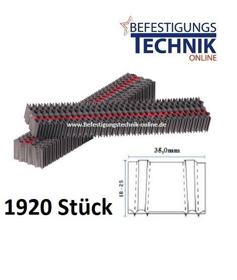 Wellennägel WN25BK 34x25mm für Wellennagler Haubold WN25XII Prebena 6F-WN25SNS KMR 3447 WN 35 1,92M