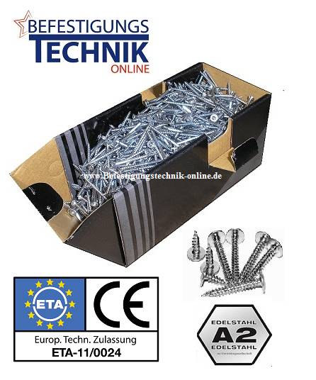 Schieferschrauben Tellerkopfschrauben Holzschrauben 4,0x30mm rostfrei Tellerkopf