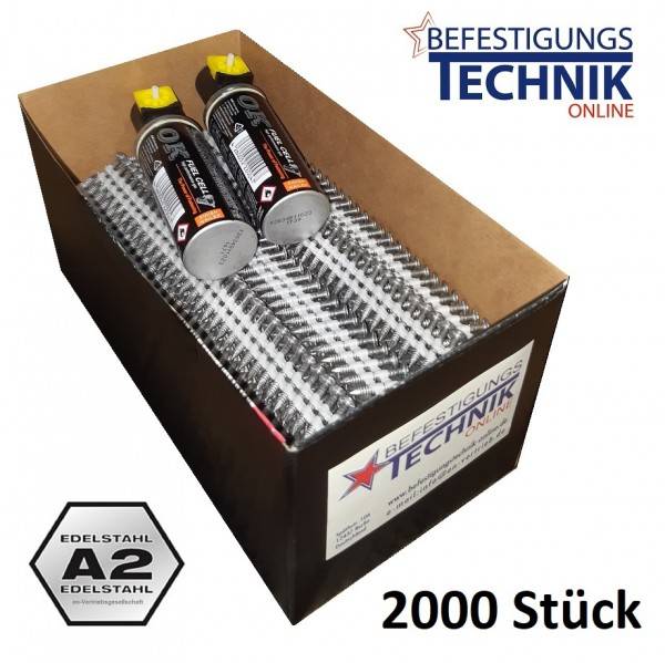 20° Haftennägel 2,8x25mm Ring rostfrei Gas für Haftennagler Tjep HA35 Paslode IM200/32 2M