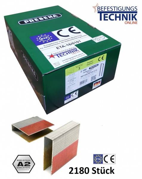 Breitrückenklammern WP100CRFHA-ETA rostfrei A2 Prebena 9X-WP130 Tjep MF-14 BeA 246 Senco SP 2,18M KL