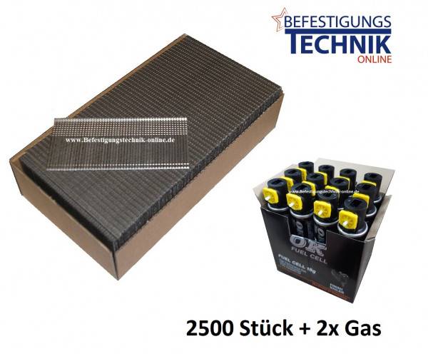 Nägel Brads 1,6x63mm + 2 Gas Paslode IM65 IM250 F16 Makita GF600SE Tjep TF-16/64 GAS 3G 2,5M BR-04