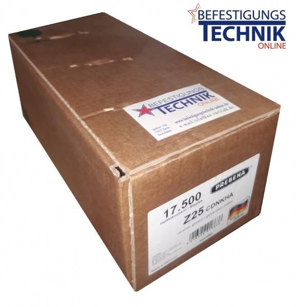 Prebena Fermacell Klammer Z25CDNKHA 25mm verzinkt für 4C-Z50 TJEP PZ-16/50 KG 725 KL-57 17,5M Pa