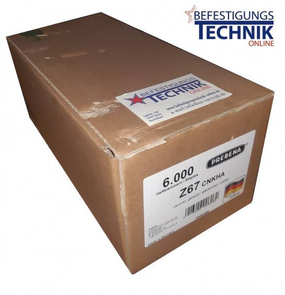 Prebena Klammern Z 67CNKHA 67mm verzinkt geharzt für Prebena 5C-Z75 Tjep PQZ KL-57 6,0M