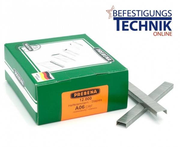 Prebena Klammern A06CRF A 80/06mm A2 rostfrei für 1XR-A16 1GP-A16 KL-01 12M