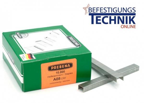 Prebena Klammern A08CRF A 80/08mm A2 rostfrei für 1XR-A16 1GP-A16 1GP-A25 KL-01 10M