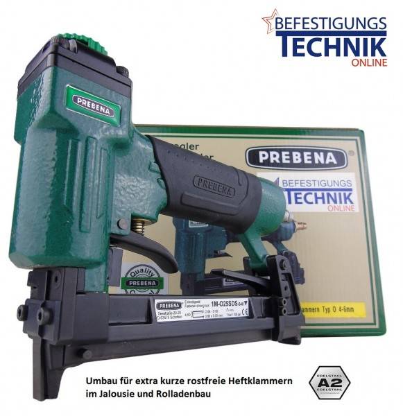 Prebena 1M-O25SDS-S40 4-6mm Baublitz Klammergerät für O Klammer Jalousie Rolladen Bau KL-30