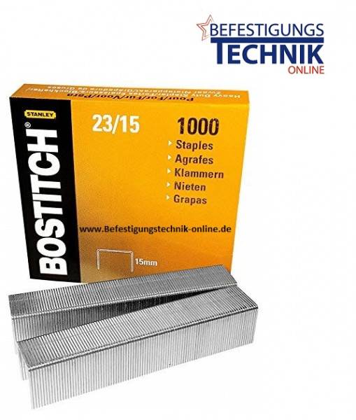 Bostitch 23-15-1M Heftklammern für HD-12F HD-23L17 HD-3D B310HDS 00540 KL-23