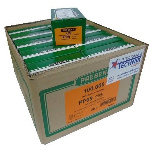 Klammern rostfrei A2 11/9mm für Prebena PF09CRF HFPF09 DNPF16 HFPF14 Rapid 140 R11 KL-35