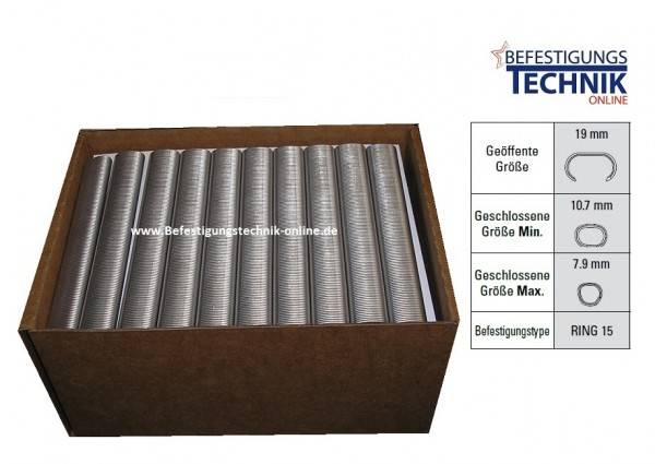 C-RING Klammer Hog RING feuerverzinkt für Bostitch SC7 BeA CL24 Tjep CR 5/9-24 Akku Ringzange KL-96