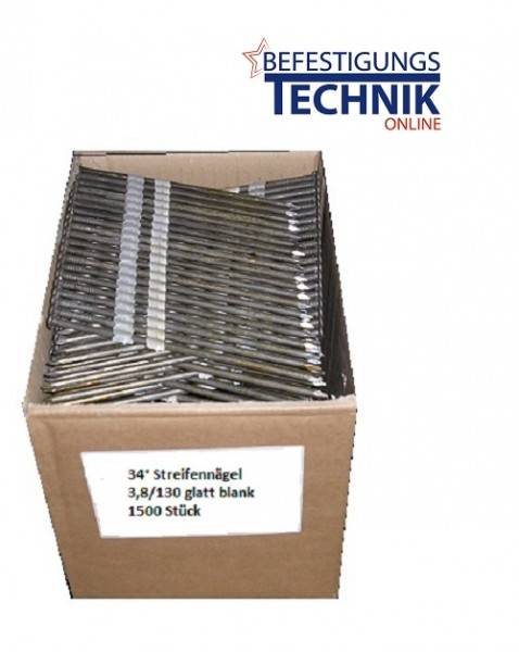 34° Streifennägel 3,8x130mm Glatt blank plast für Paslode Nagler 6512/130 SQ 6625/160 SQ PFS160