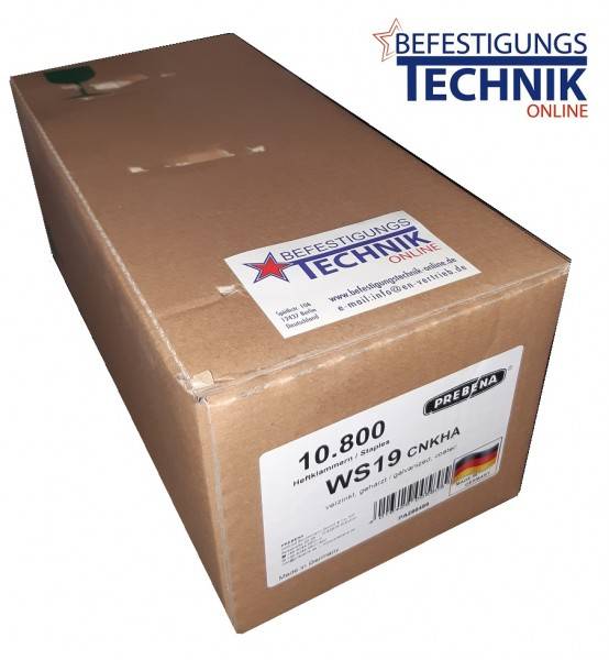 Klammer WS19CNKHA 19mm W5562 für Prebena 4C-WS38 Senco P PS15XP Tjep TW-16/38 Hitachi 5024 KL-56 10,