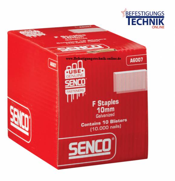 Senco F10 Klammern 10mm F06BAA verzinkt für Klammergerät SFT10XP-F SFW09-F DFPXP-F KL-32 24M