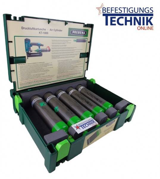 5x Prebena PKT Mobilo Druckluftkartuschen KT-1000-SY 0,36l im Systainer