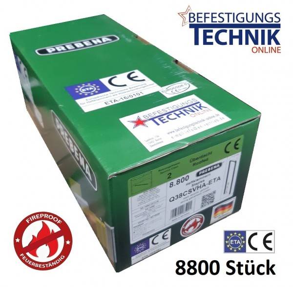 Prebena Q-38CSVHA-ETA 38mm Brandschutz Klammern verzinkt Senco Würth Q Haubold HD7900 8,8M KL-39