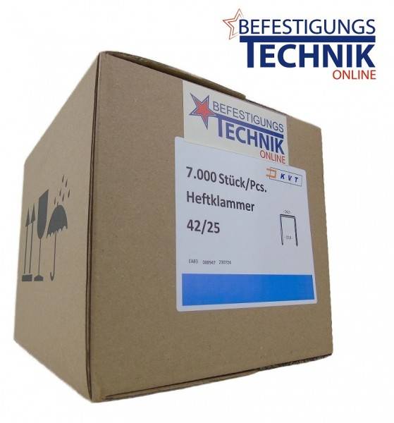 Heftklammern Typ 42 / 590 25mm CNK verzinkt für BeA Klammernagler 42/40-776C KL-74 7,0M