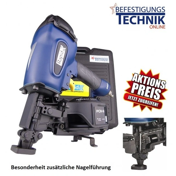 Rapid PCN45 Dachpappnagler 19-45mm mit Nagelführung für 16° Coil Dachpappnägel Rapid PCN45 Dachpappnagler 19-45mm mit Nagelführung für 16° Coil Dachpappnägel