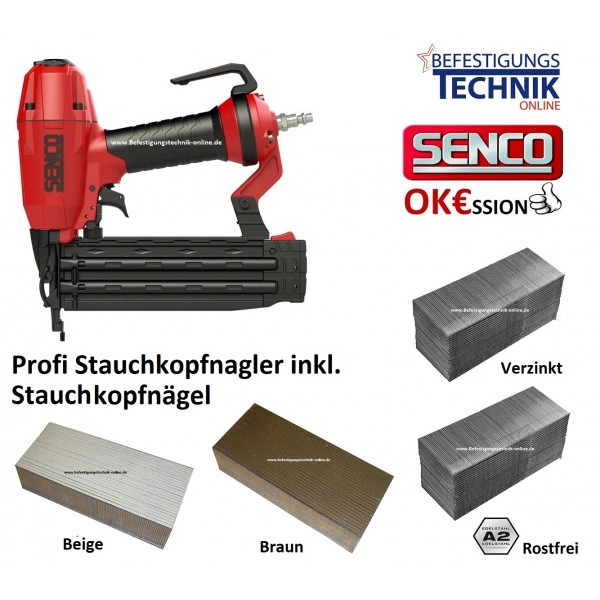 Senco FinishPro18BL 15-50mm Stiftnagler + Stauchkopfnägel Prebena J 2xr-j50 BR-03 Senco FinishPro18BL 15-50mm Stiftnagler + Stauchkopfnägel Prebena J 2xr-j50 BR-03