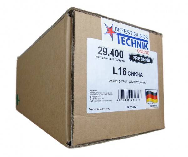 Prebena Klammern L 16mm CNK verzinkt 4C-L50 G5562 Bostitch S5 Senco N Würth 155 BEA KL-26 29,4M