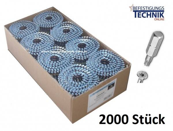 16° Coil Nagelschrauben 2,8/3,2x75mm TX15 verzinkt draht für Coilnagler Paslode Bostitch 2,0M