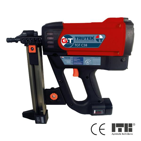 Trutek Gas Betonnagler TGT-C38 2xLiIon Akku 15-40mm für C3 Betonnägel