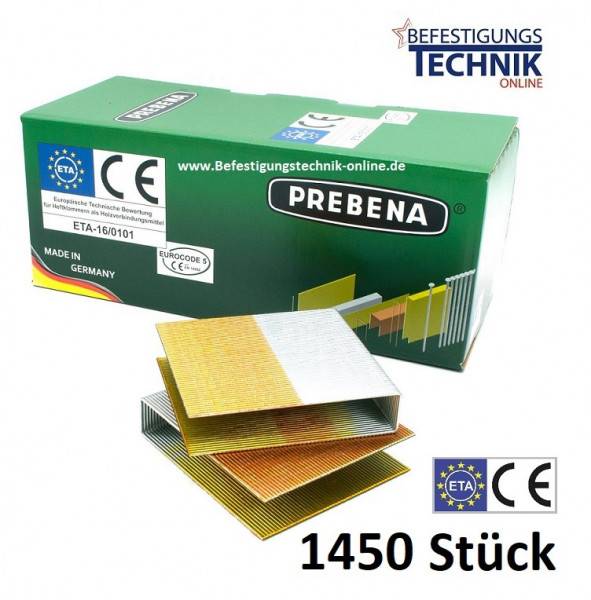 Breitrückenklammern WP150CSVHA-ETA stark verzinkt Prebena WP Tjep MF-14 BeA 246 Senco SP KL-62 1,45M