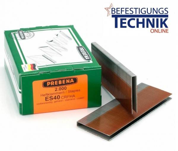 2000 Heftklammern Prebena ES40CRFHA rostfrei für 2XR-ES40 2P-ES40SDS KL-17 2M