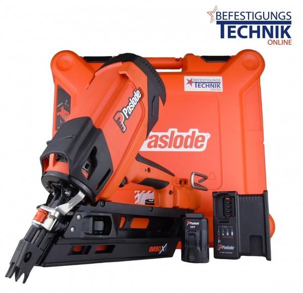 Paslode Impulse Gas Nagler IM90Xi 50-90mm für 34° DNW Streifennägel und Papier