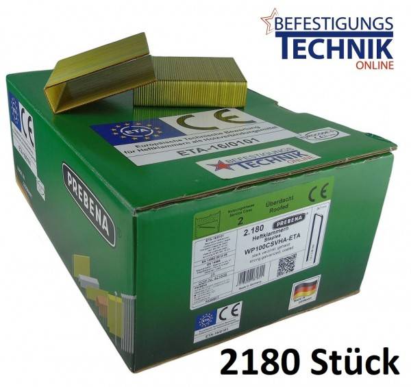 Breitrückenklammern WP100CSVHA-ETA stark verzinkt Prebena WP Tjep MF-14 BeA 246 Senco SP KL-62 2,18M