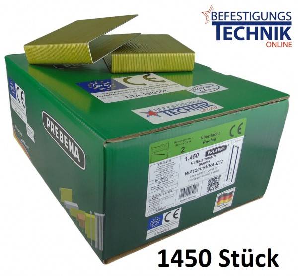 Breitrückenklammern WP120CSVHA-ETA stark verzinkt Prebena WP Tjep MF-14 BeA 246 Senco SP KL-62 1,45M