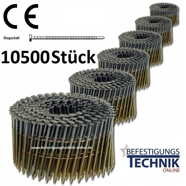 2,3x60mm Ring blank 16° Coilnägel für Coilnagler Prebena Paslode BeA Bostitch 10,5M B