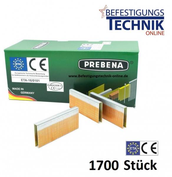 Breitrückenklammern WP100CSVHA-ETA stark verzinkt Prebena WP Tjep MF-14 BeA 246 Senco SP KL-62 1,7M