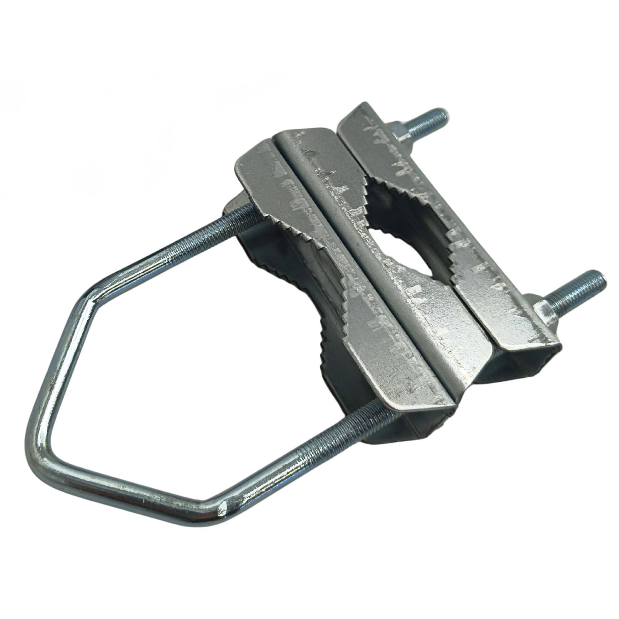 PremiumX 2x Mastschelle Sat Mast Rohr Doppel Schelle Halter Stahl verzinkt Mastdoppelschelle bis 60mm Mast