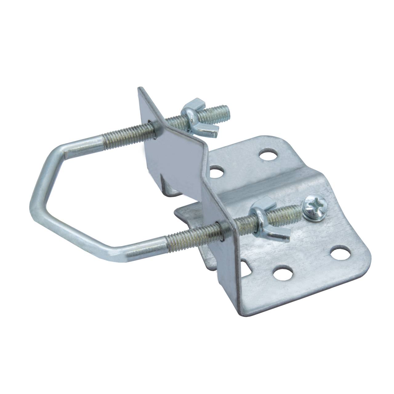 Antennenmast 2m ALU Ø 50mm + Mastschelle für Ø 48-50mm + Mastfuss von 20 bis 60mm