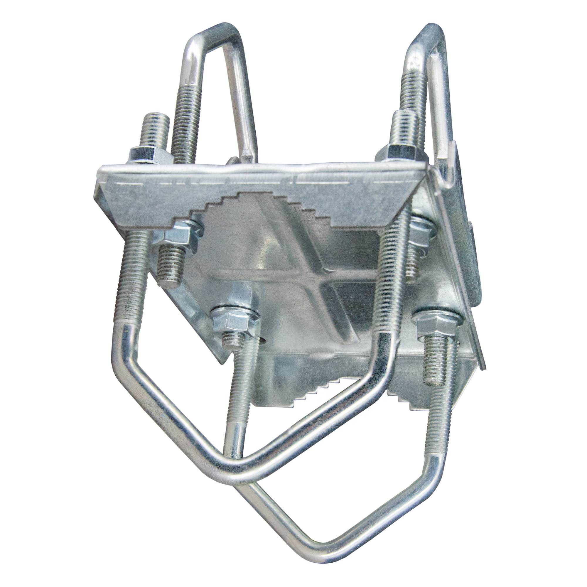 SkyRevolt SAT Doppelkreuzschelle Mastbefestigung Doppelschelle bis 60mm Rohr Satelliten-Zubehör Montagezubehör