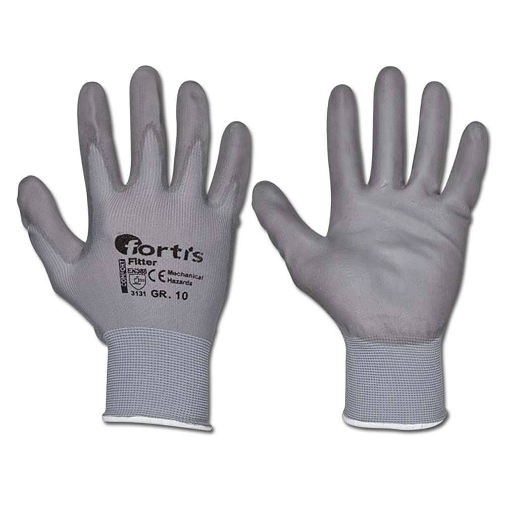 Strickhandschuh "FITTER" - Kat. 2 - grau - Größe 7-10 - FORTIS