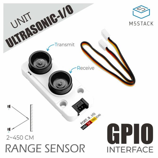 M5Stack Ultrasonic Distance Unit (RCWL-9620) GPIO Interface