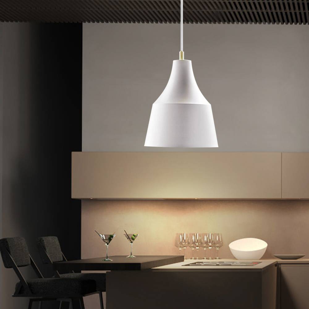 Hängeleuchte grau Modern Esszimmerleuchte hängend Pendelleuchte Hängelampe Esszimmer, Metall Textilkabel, 1x E27, DxH 25x333 cm, 2er Set