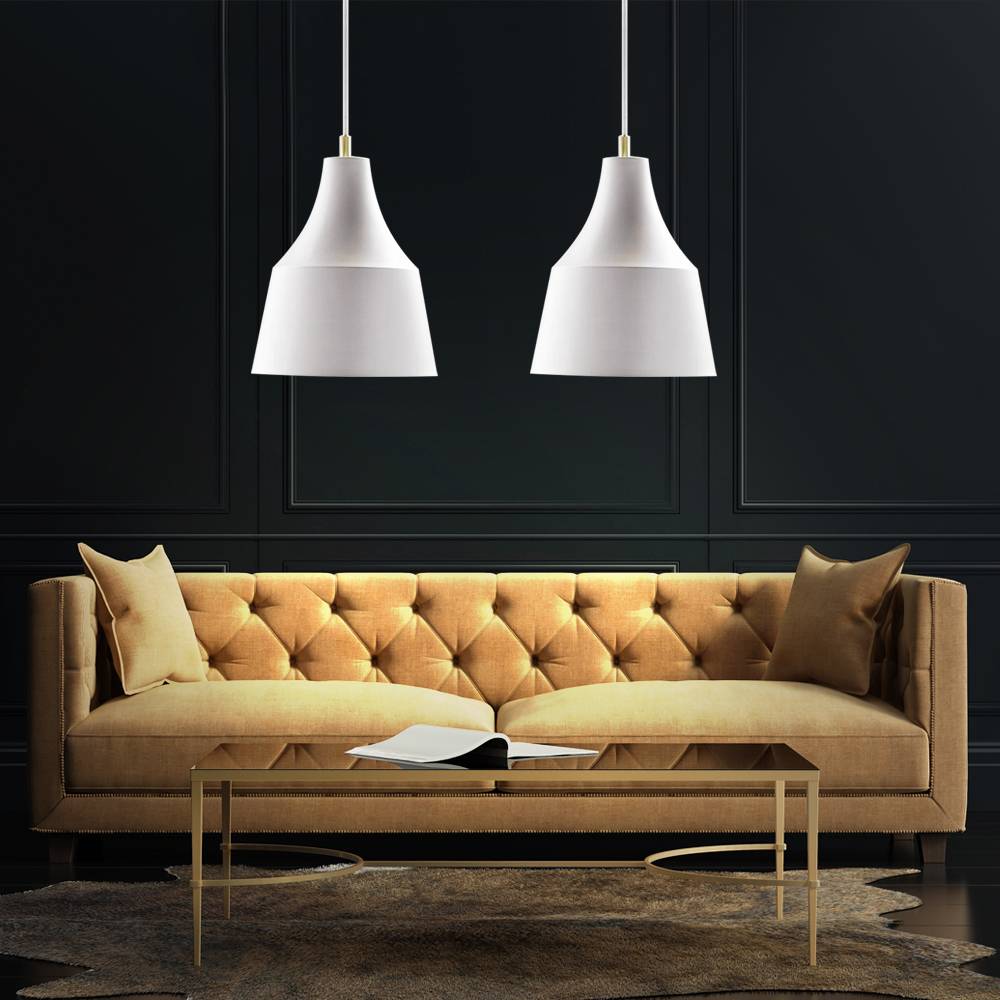 Hängeleuchte grau Modern Esszimmerleuchte hängend Pendelleuchte Hängelampe Esszimmer, Metall Textilkabel, 1x E27, DxH 25x333 cm, 2er Set