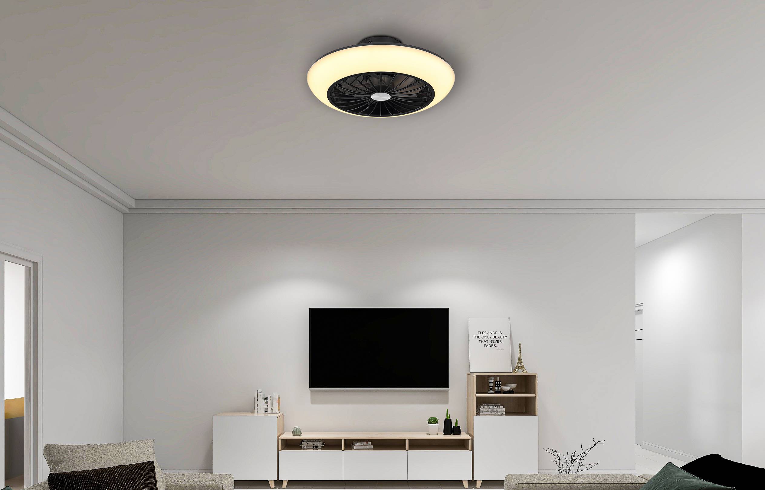 Deckenventilator Lafee Schwarz mit LED