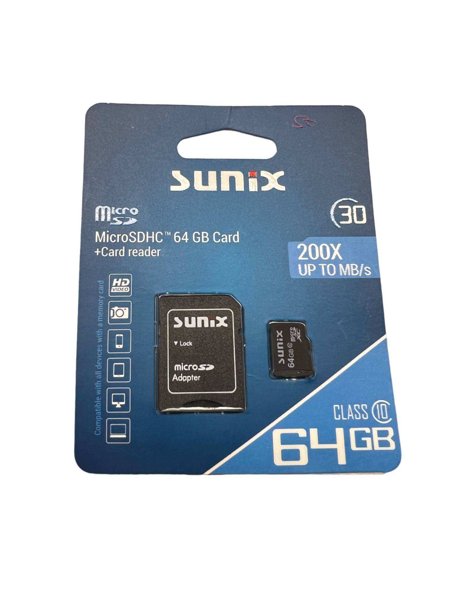 Speicherkarte MicroCARD microSDHC Karte 64GB Class 10 UHS-I mit Adapter bis zu 200 MB/s