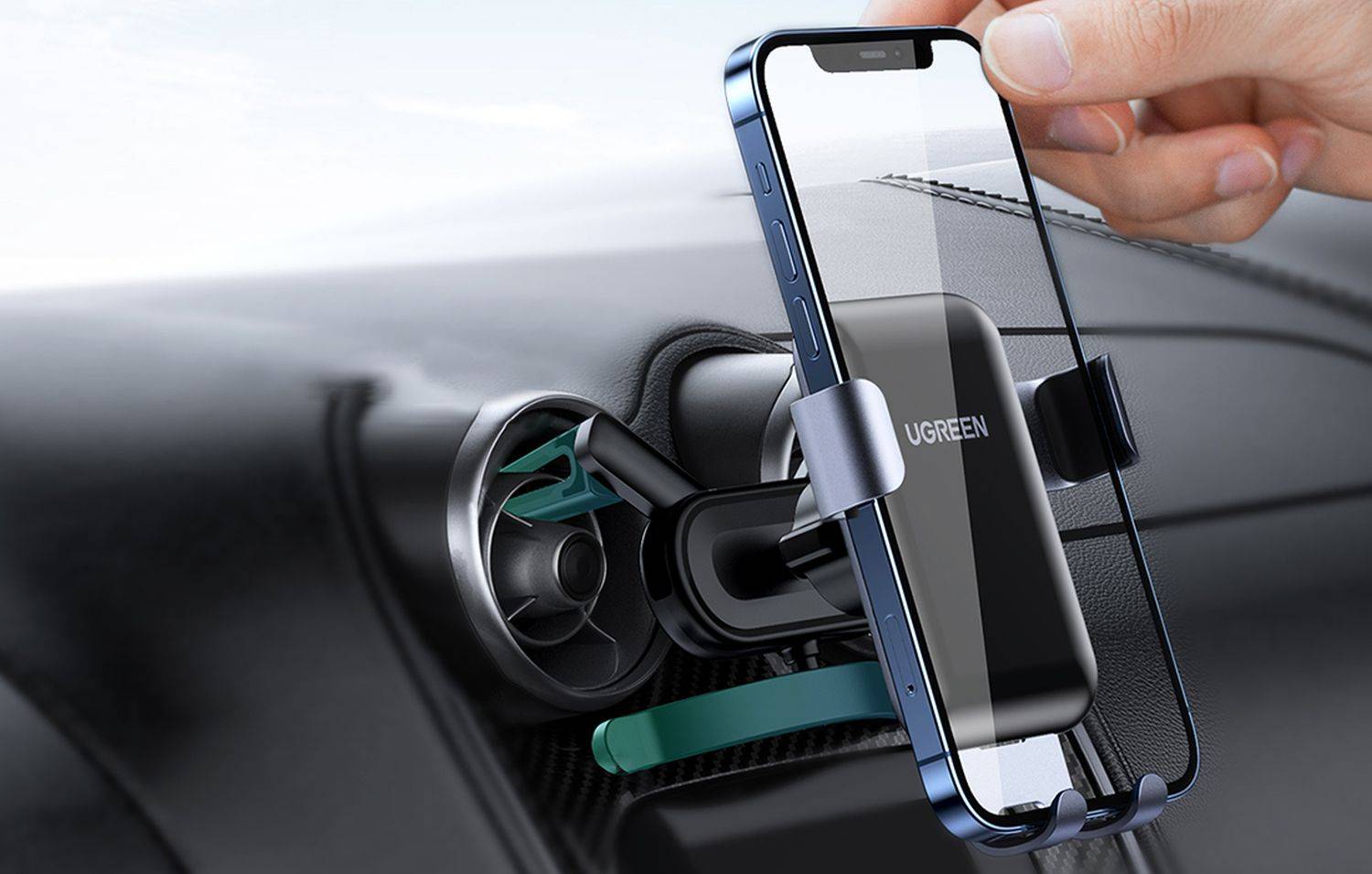 Ugreen Runder Air Vent Schwerkraft-Telefonhalter KFZ Handy-Halterung Autotelefonhalter Lüftungshalterung für Smartphones