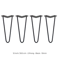 SKISKI LEGS 4 x 2 Streben Hairpin-Tischbeine 30.5cm H 10mm D Schwarz SKISKI LEGS 4 x 2 Streben Hairpin-Tischbeine 30.5cm H 10mm D Schwarz