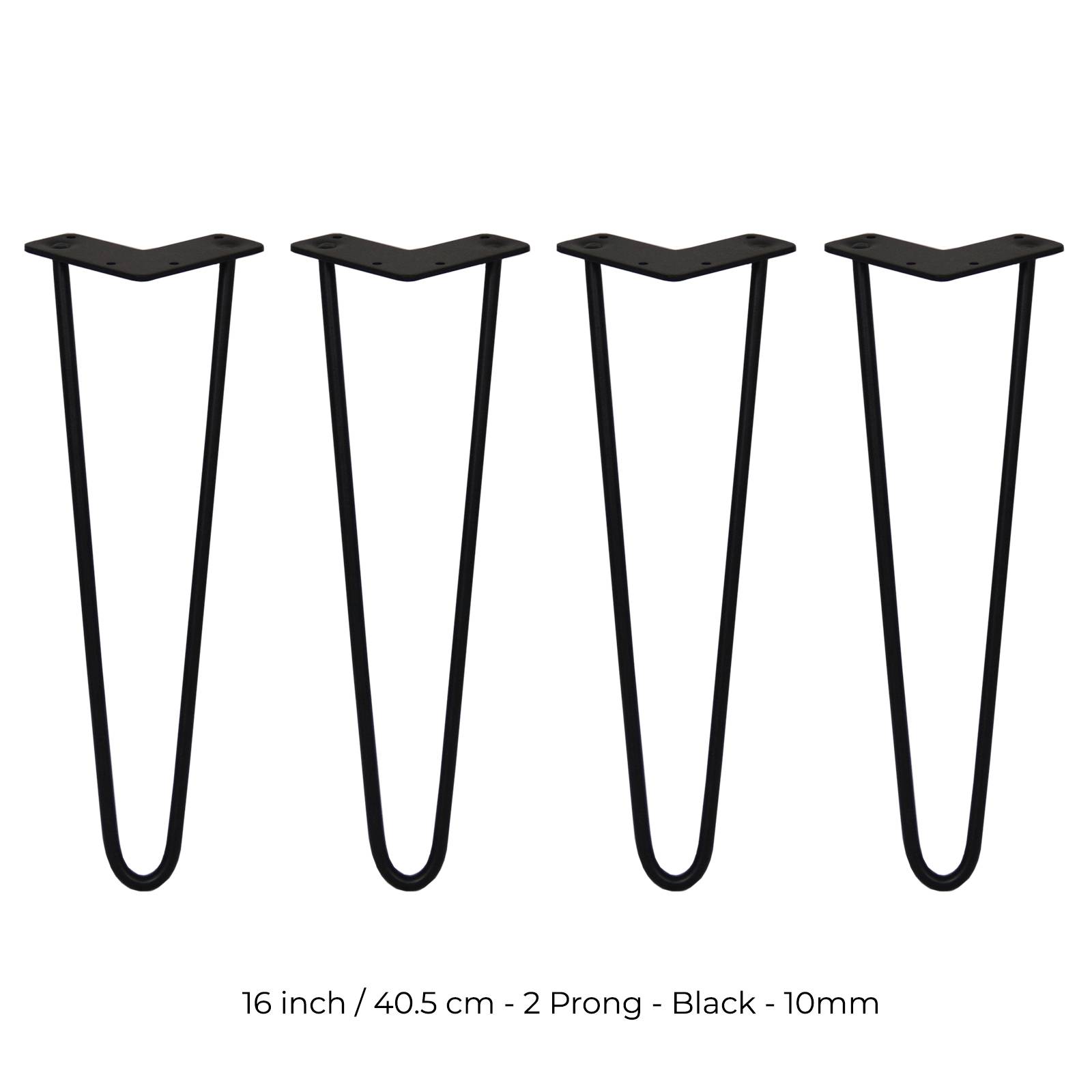 SKISKI LEGS 4 x 2 Streben Hairpin-Tischbeine 40.5cm H 10mm D Schwarz
